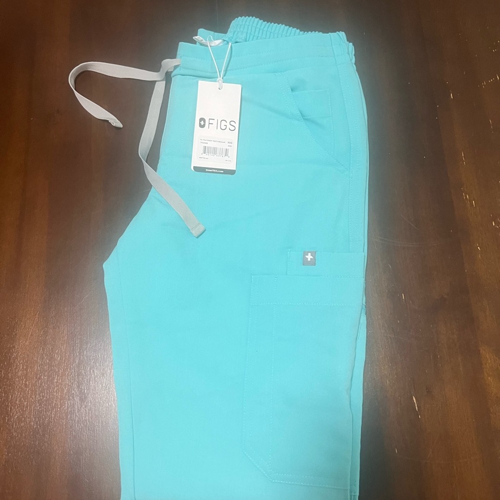 NWT Figs Yola Skinny Pants XXS Fresh Aqua LIMITED EDITION COLOR